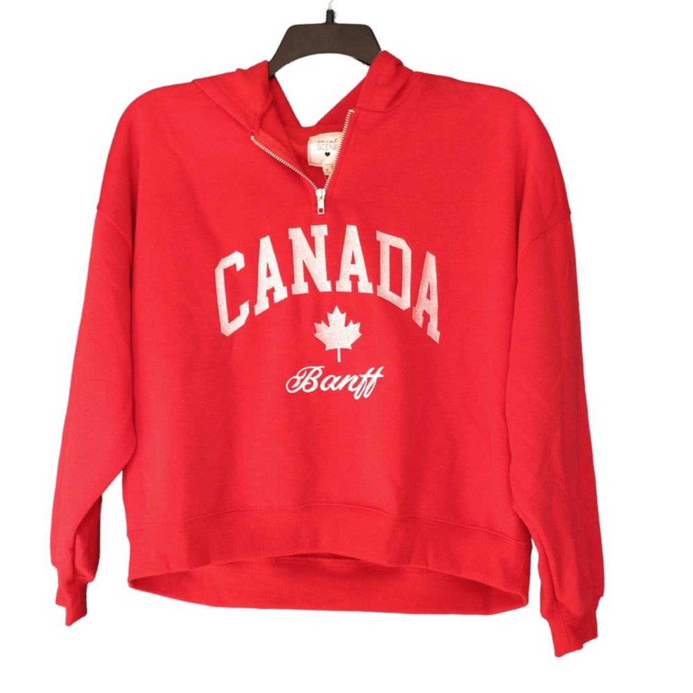 Canada Banff Red Crewneck Sweatshirt Hoodie